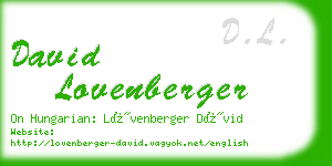 david lovenberger business card